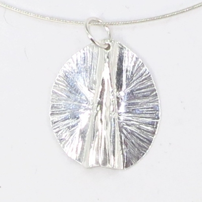 Double fold silver pendant